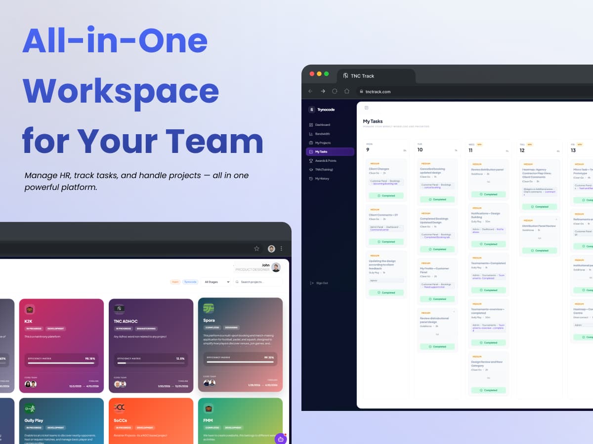 Team using TNC Track for workforce and project collaboration